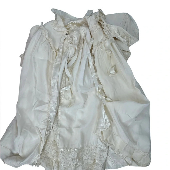Vintage baptism outfit gown 1950s layette christening with bonnet - Picture 1 of 7